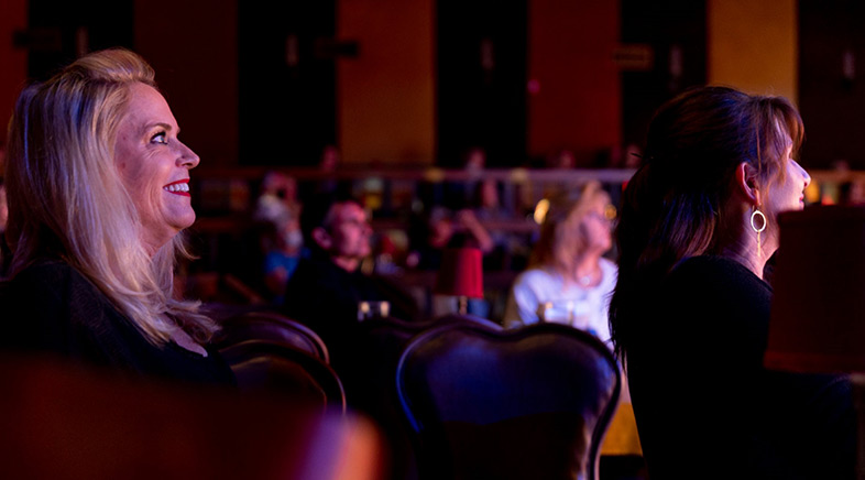 People enjoying a showing of The Glass Menagerie at the Alhambra Theatre in Jacksonville, FL.
